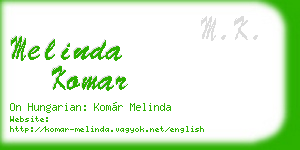 melinda komar business card